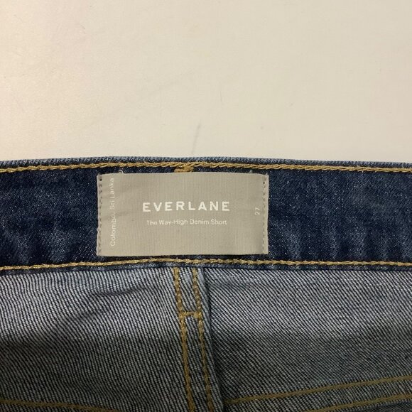 Everlane Women's The Way-High Denim Shorts Size 27 Medium Wash 5 Pocket Frayed - Picture 3 of 9